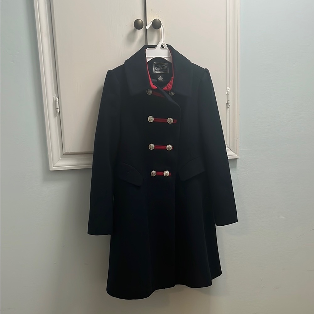 Rothschild Navy Coat with Red Accents and Silver buttons